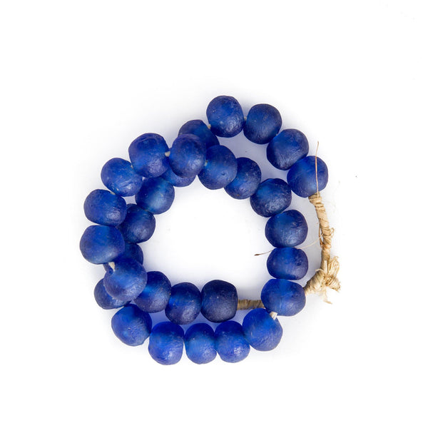Ghanaian Glass Beads - Royal Blue - eyahomeliving