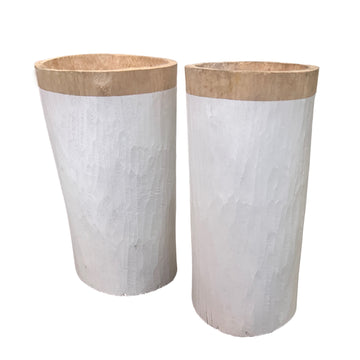 Wooden Containers - Natural/White NEW