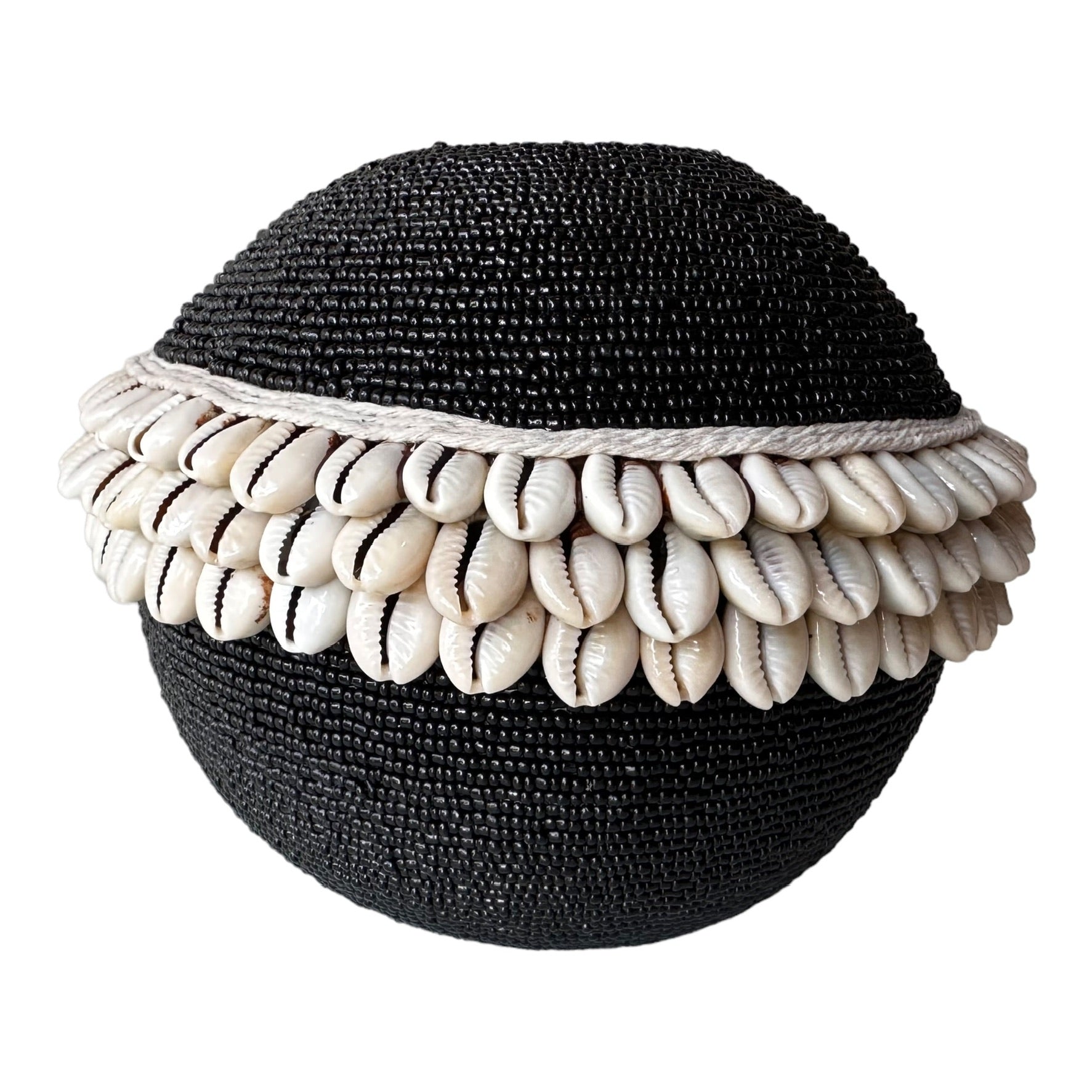 NEW -  SHELL / Beaded Tea Lights - Black - eyahomeliving