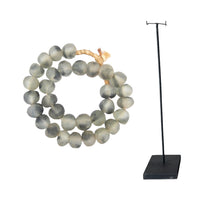 Ghanaian Glass Beads Imported - Muddy Grey Swirl - eyahomeliving