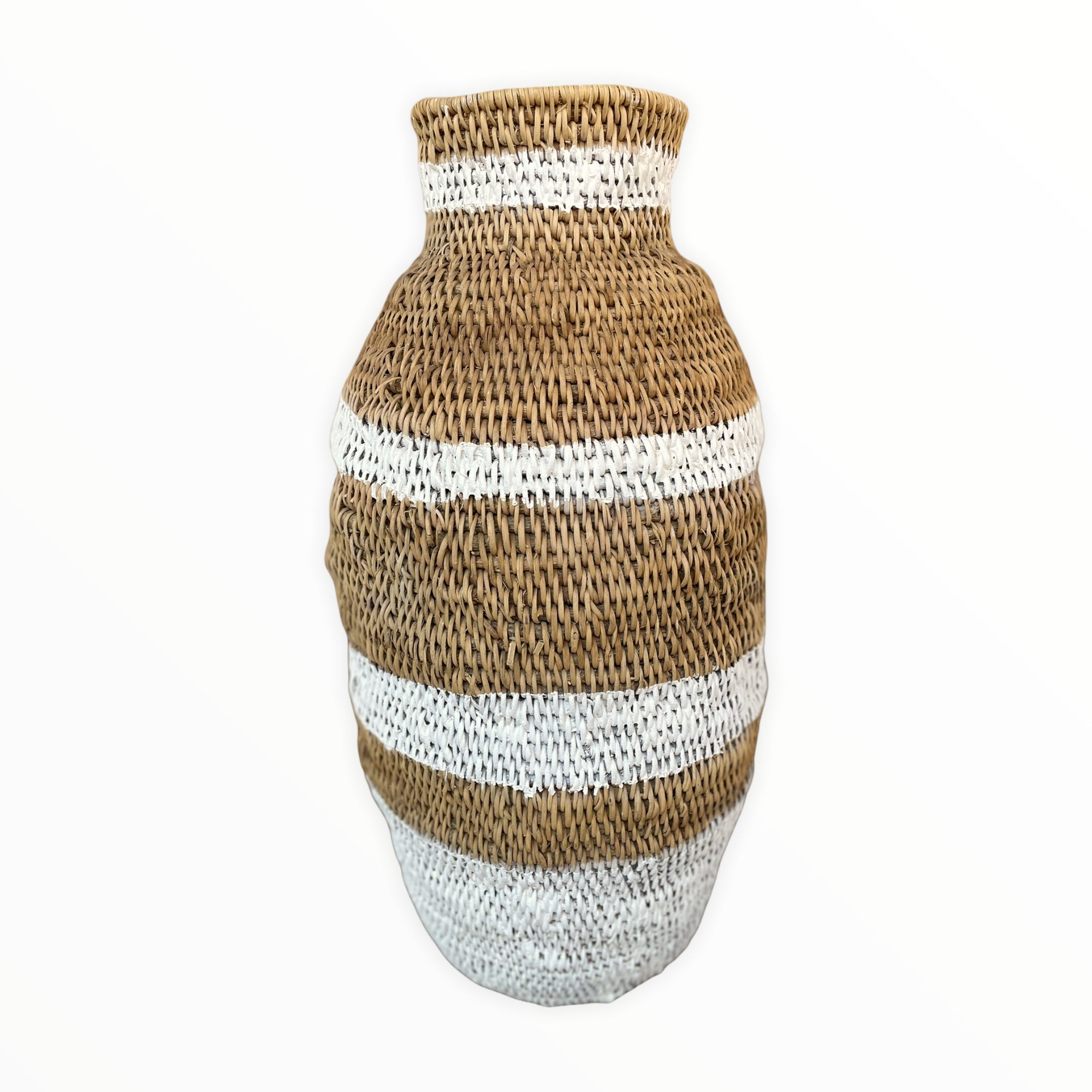 Buhera Baskets - White Stripe - eyahomeliving