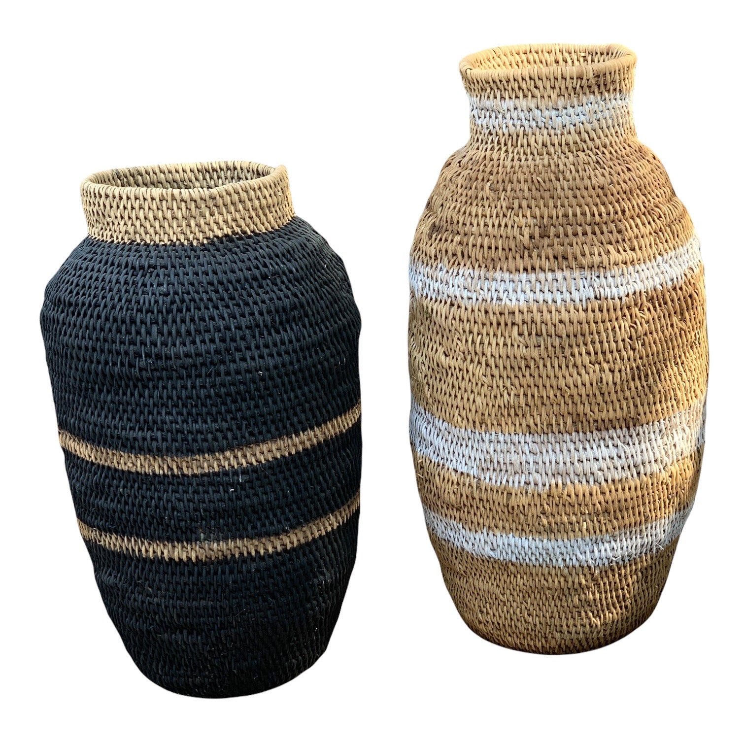 Buhera Baskets - Black Stripe - eyahomeliving