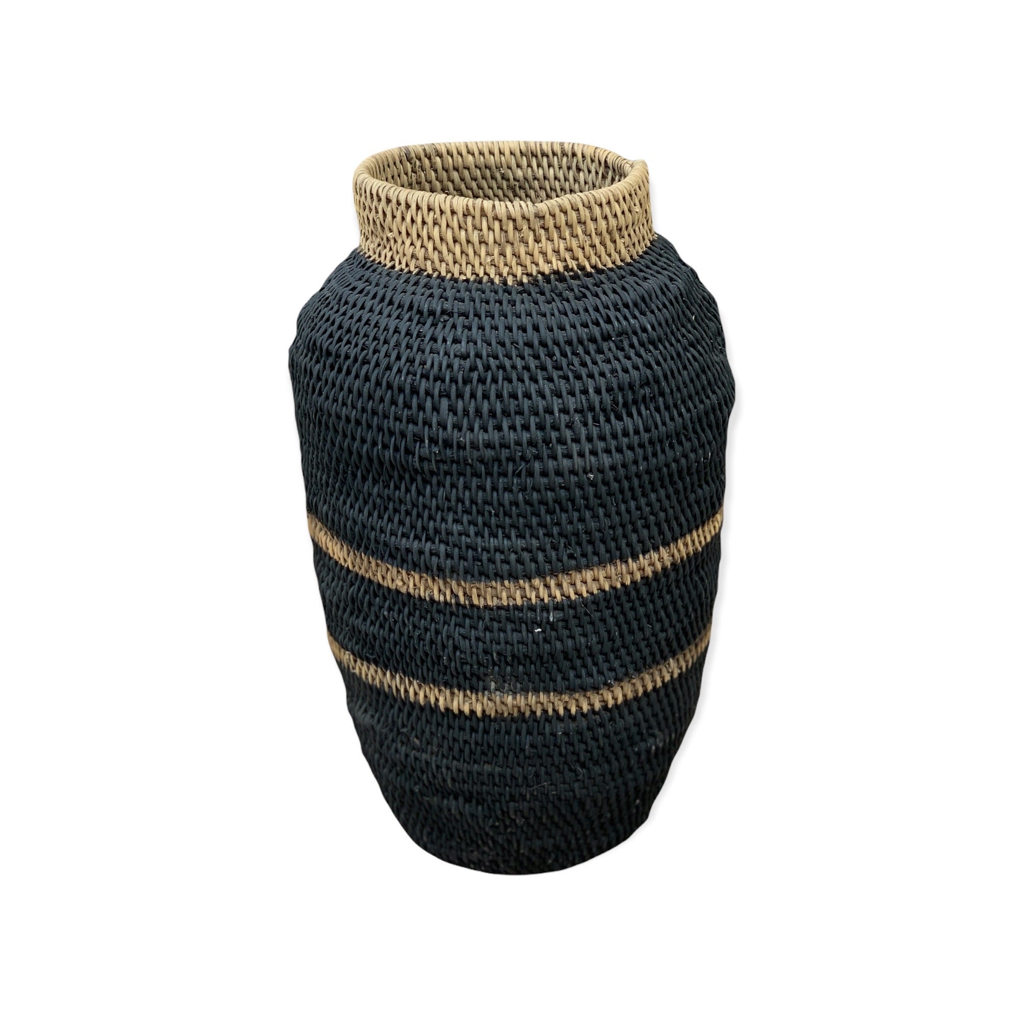 Buhera Baskets - Black Stripe - eyahomeliving