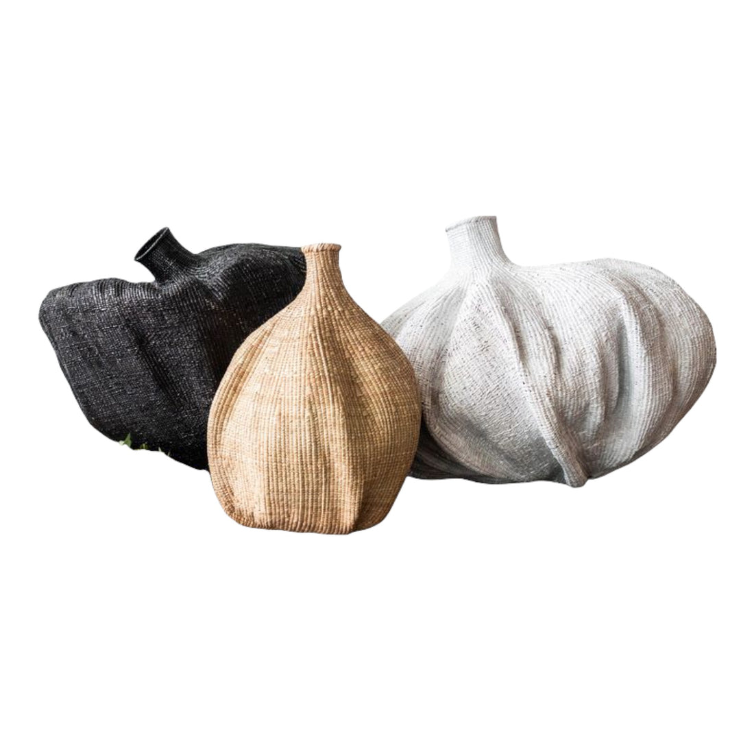Garlic Gourds/Baskets - Black/White - eyahomeliving
