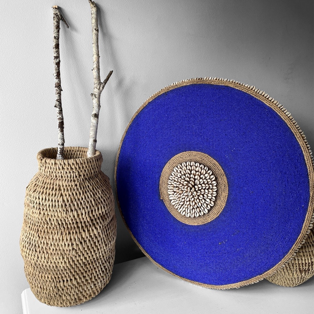 African Beaded Shield - Assorted Colours Plain - eyahomeliving