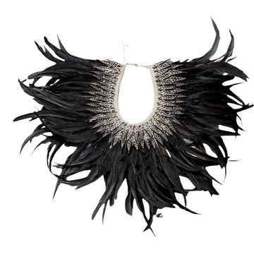 Black Feather Shell Collar - eyahomeliving