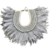 Grey Feather Wooden Collar BACK IN STOCK - eyahomeliving
