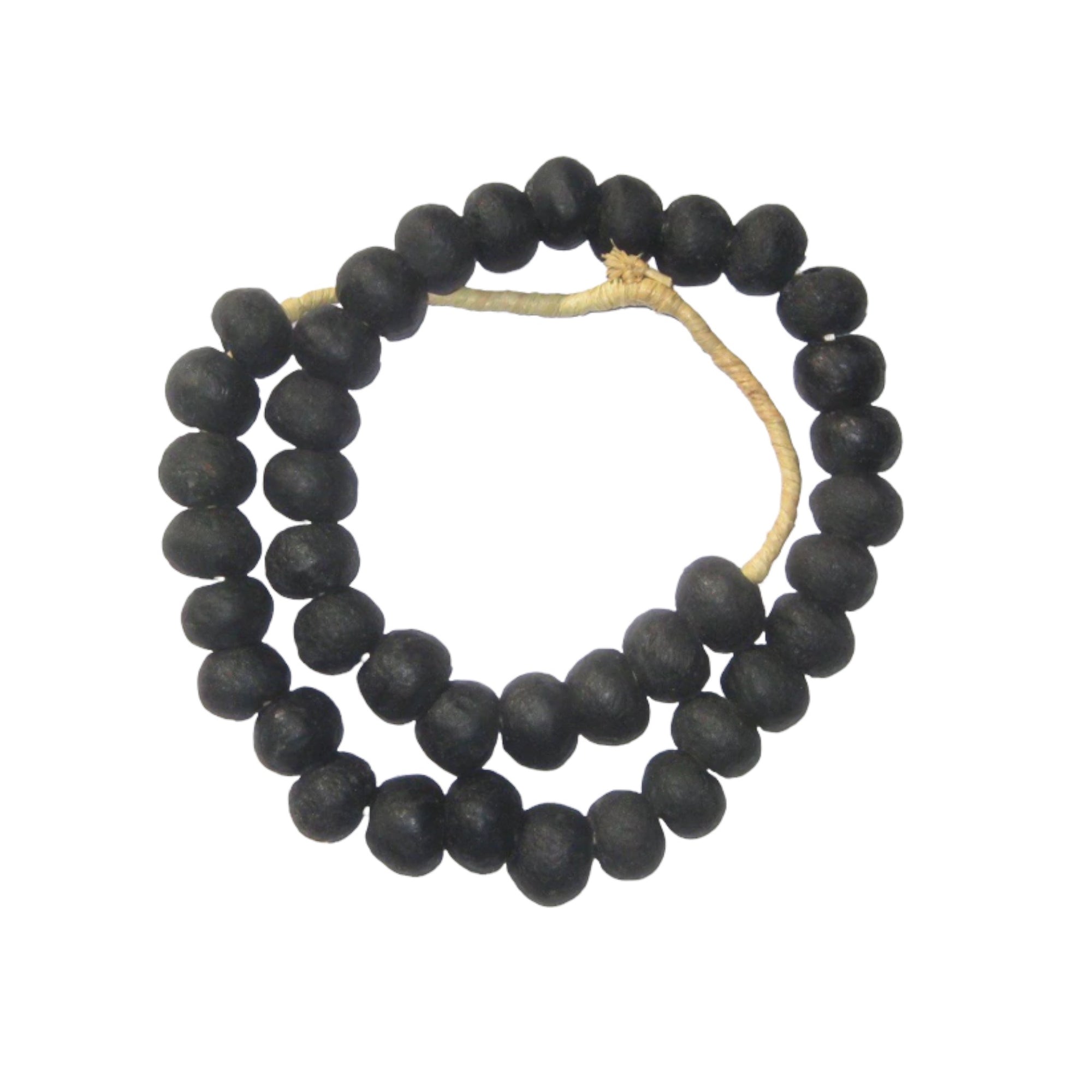 Ghanaian Glass Beads Imported - Charcoal/Black - eyahomeliving