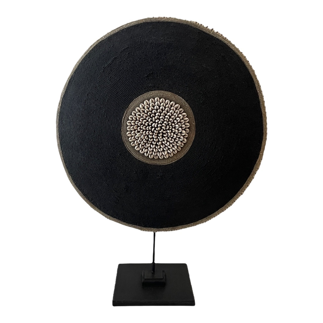 African Beaded Shield - Black - eyahomeliving