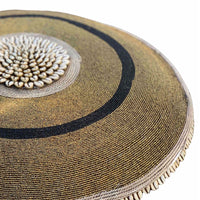 African Beaded Shield - Gold/Black/Plain - eyahomeliving