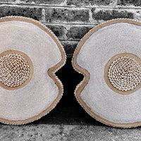 African Beaded Shield - Limited Edition - "Pinched" White - eyahomeliving