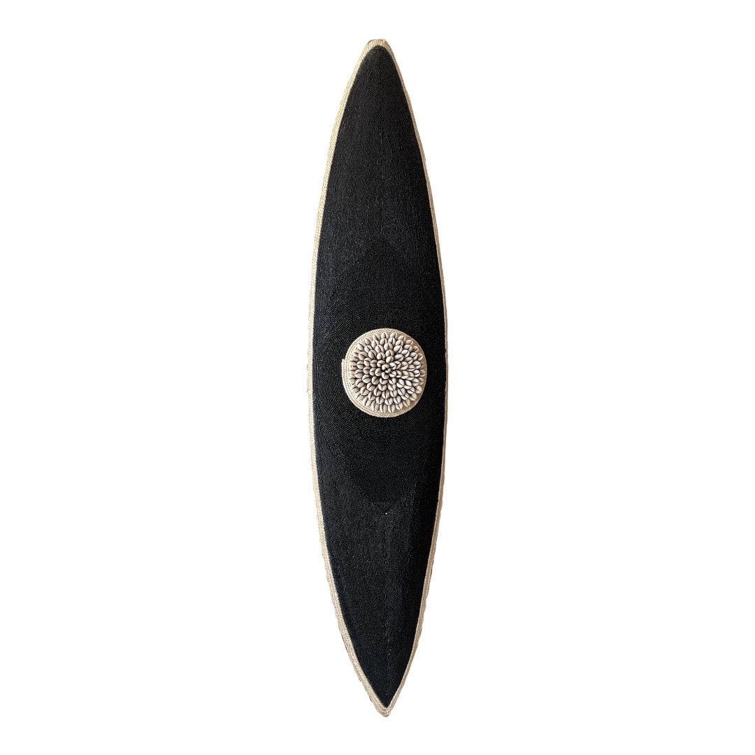 African Beaded Shield - Long Black - eyahomeliving