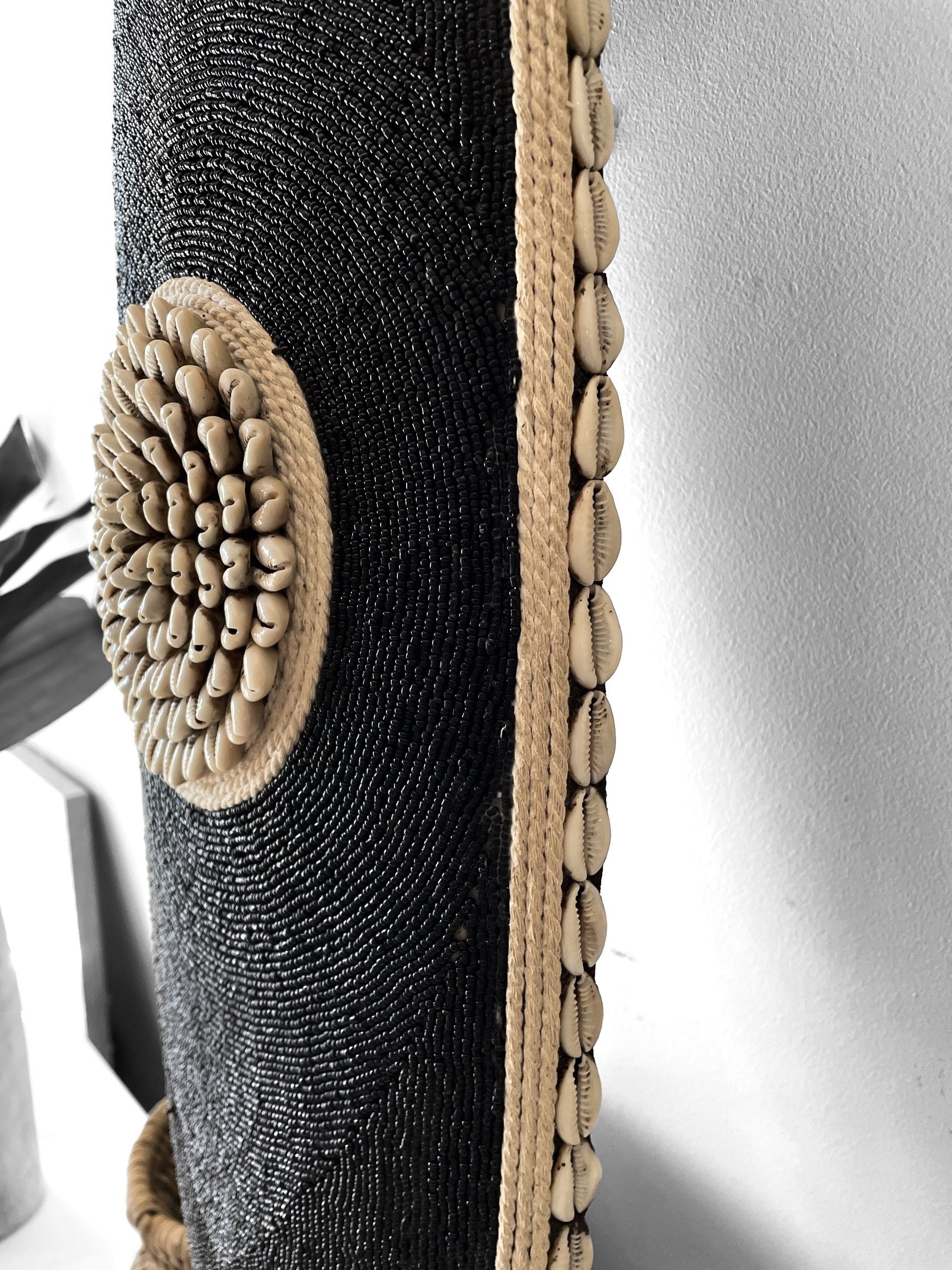 African Beaded Shield - Long Black - eyahomeliving