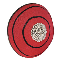 African Beaded Shield - Red/Black - eyahomeliving