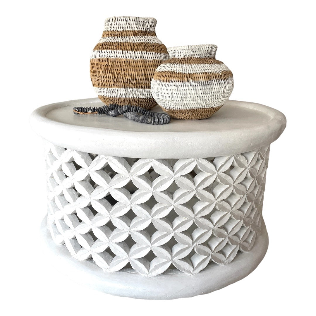 Bamileke Tables - White - eyahomeliving