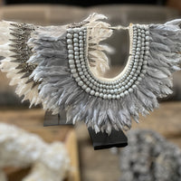 Grey Feather Wooden Collar BACK IN STOCK - eyahomeliving