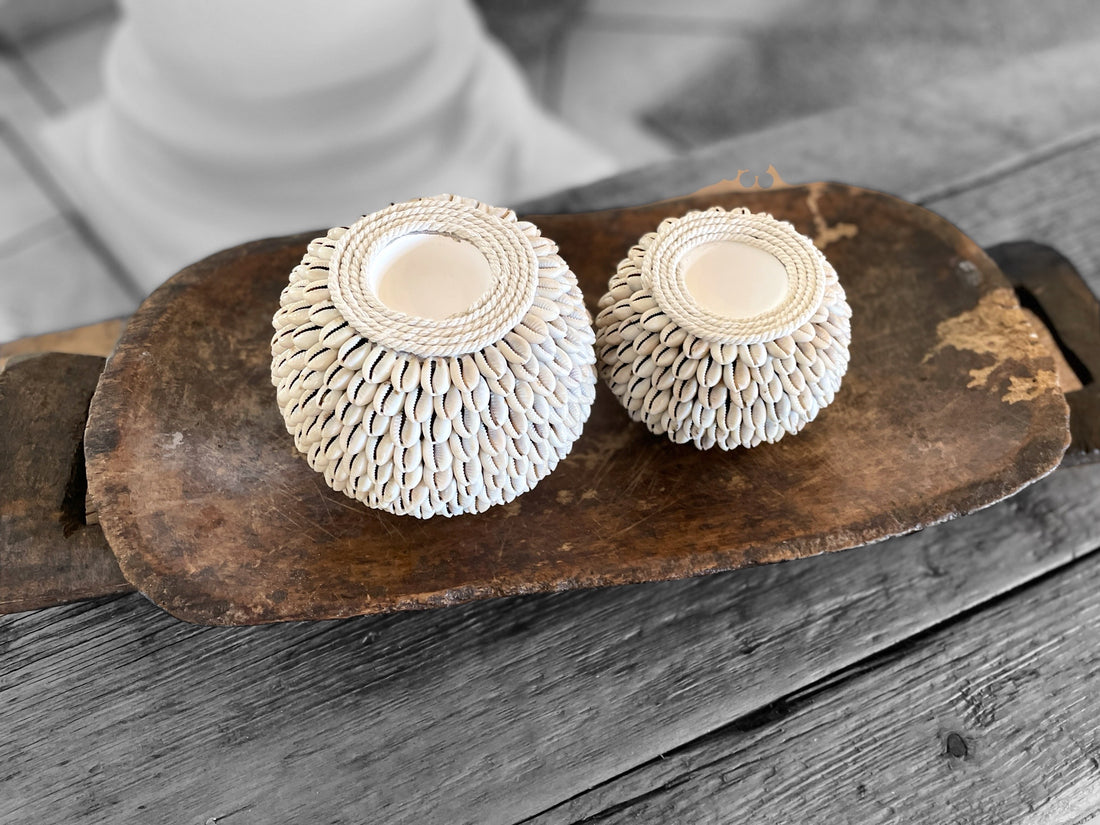 Cowrie Shell Tea Lights - eyahomeliving