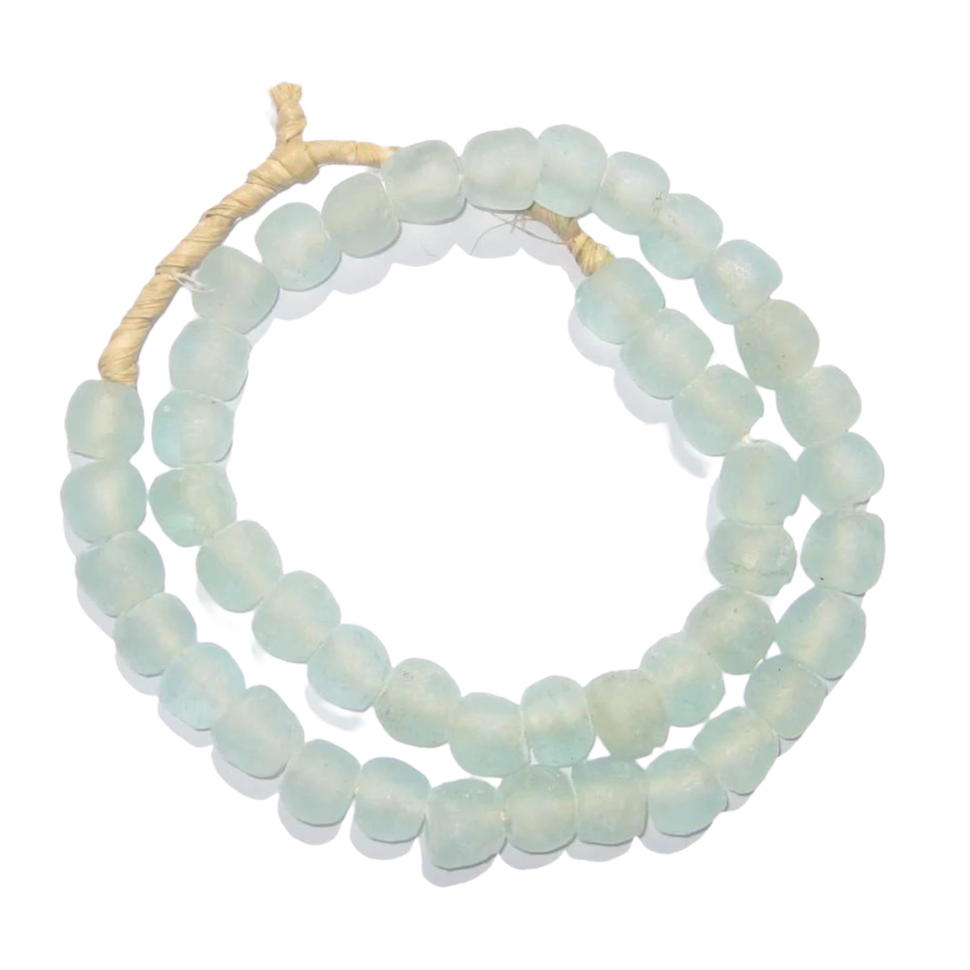 Ghanaian Glass Beads Imported - Clear/Aqua - eyahomeliving