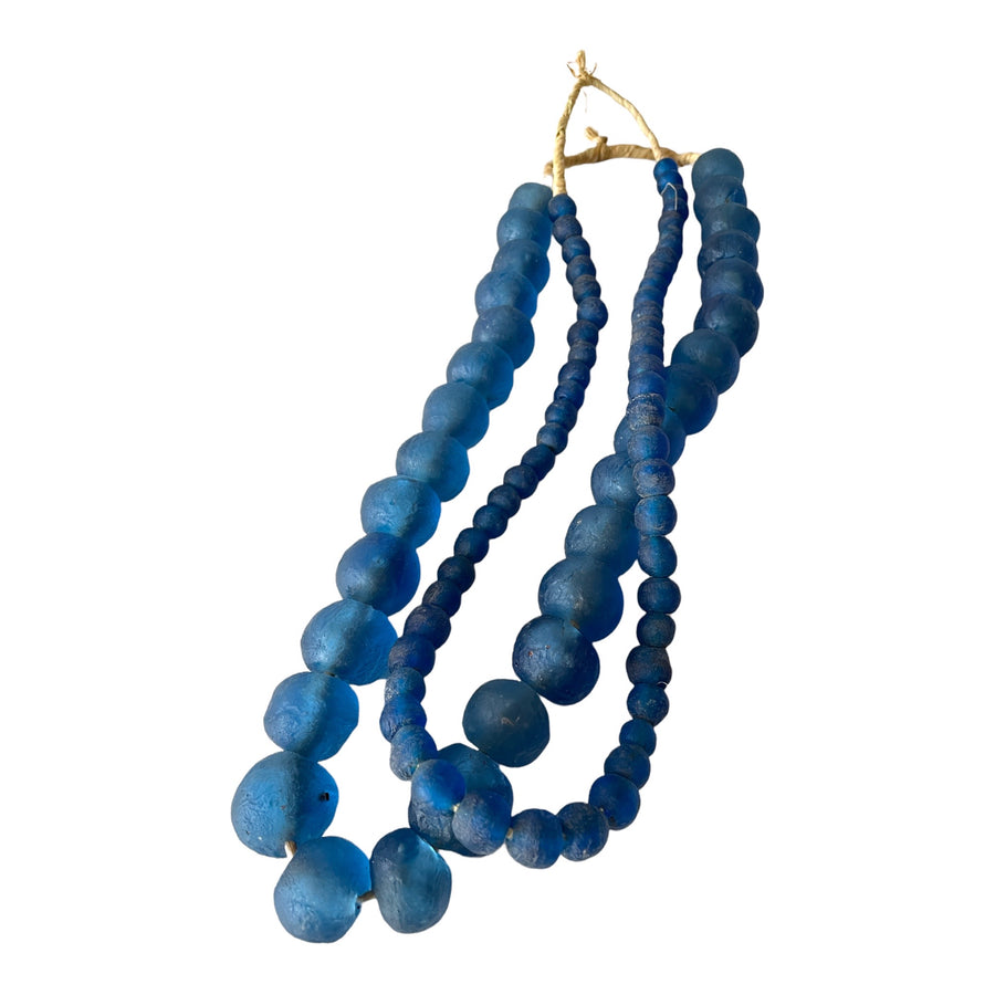 Ghanaian Glass Beads Imported - Royal Blue - eyahomeliving