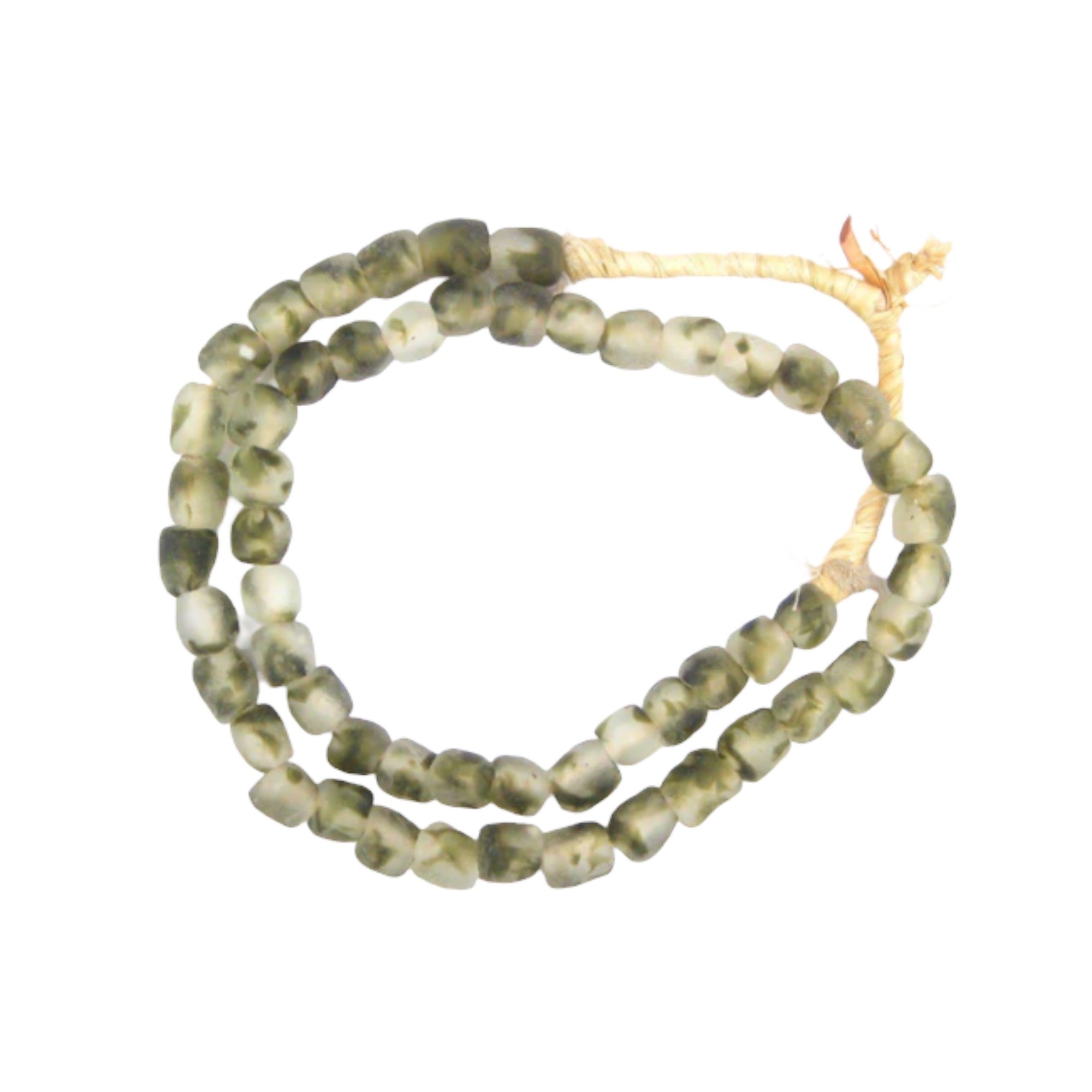 Ghanaian Glass Beads Imported - Camouflage Green - eyahomeliving