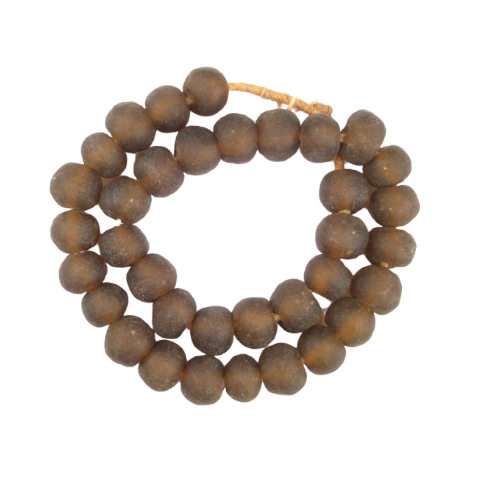 Ghanaian Glass Beads Imported - Mocha Brown - eyahomeliving