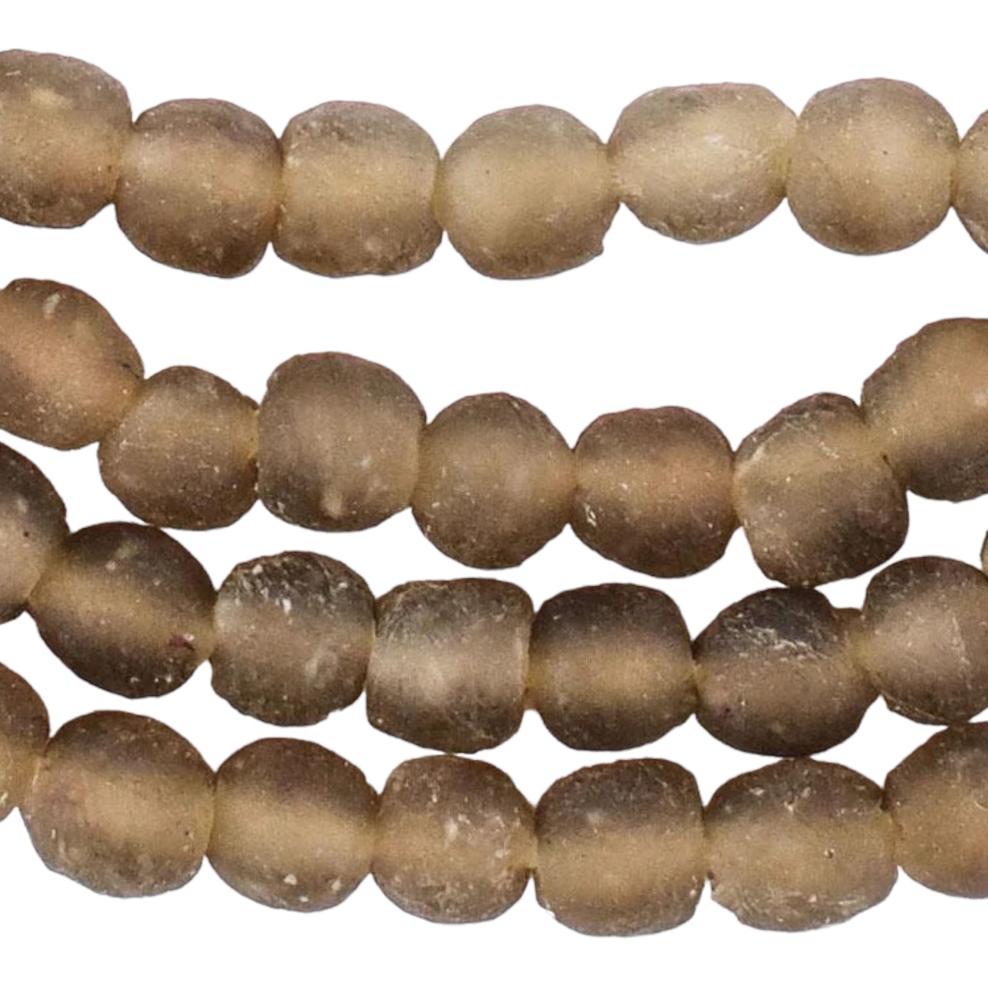 Ghanaian Glass Beads Imported - Mocha Brown - eyahomeliving