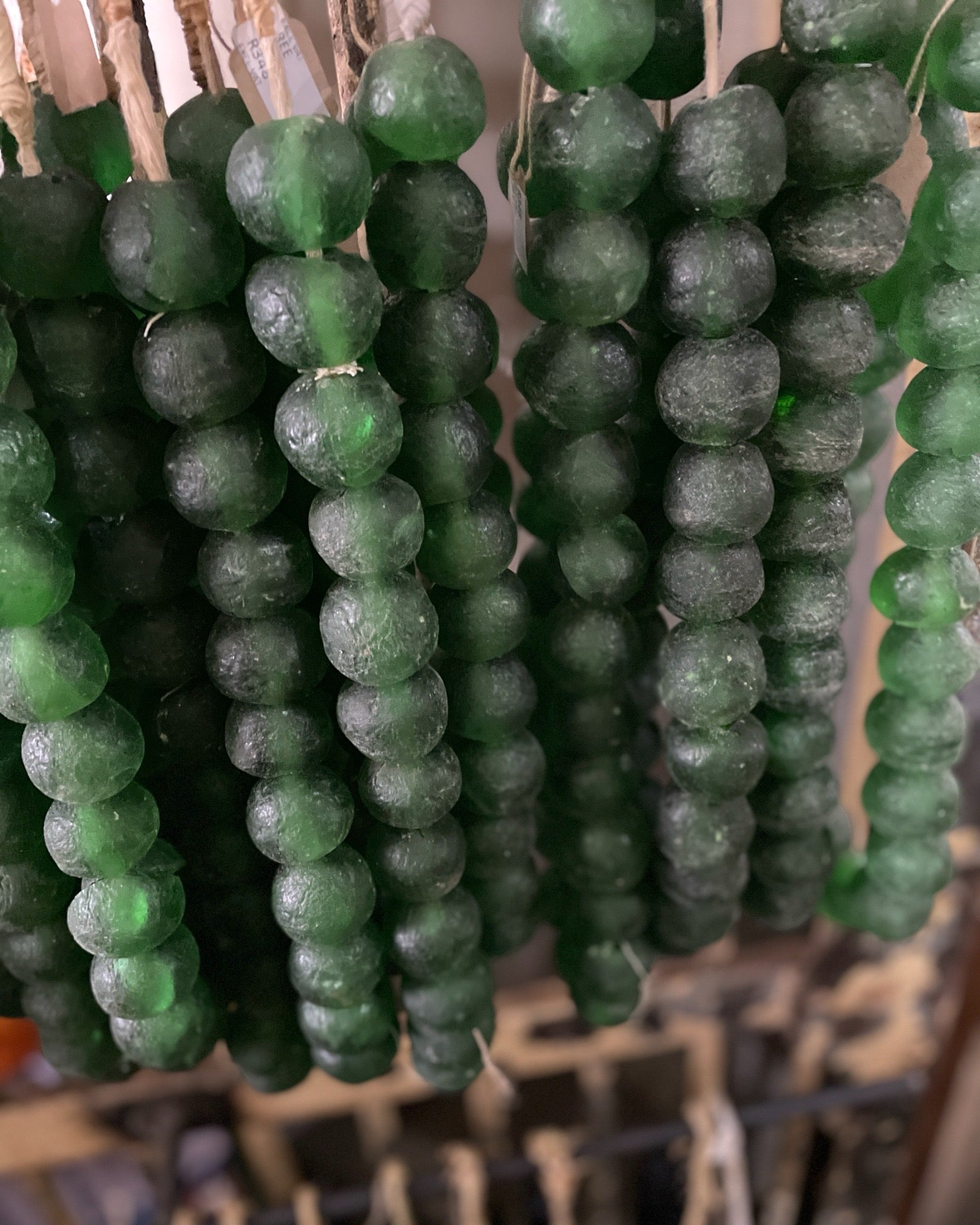 Ghanaian Glass Beads - Sea Green - eyahomeliving