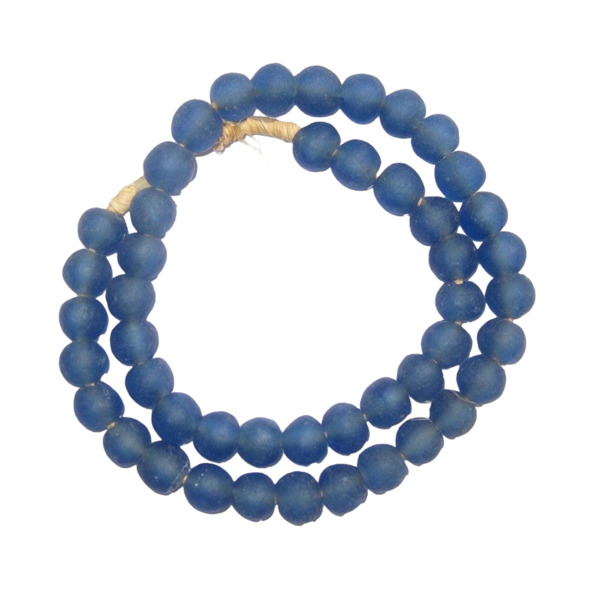 Ghanaian Glass Beads Imported - Blue - eyahomeliving