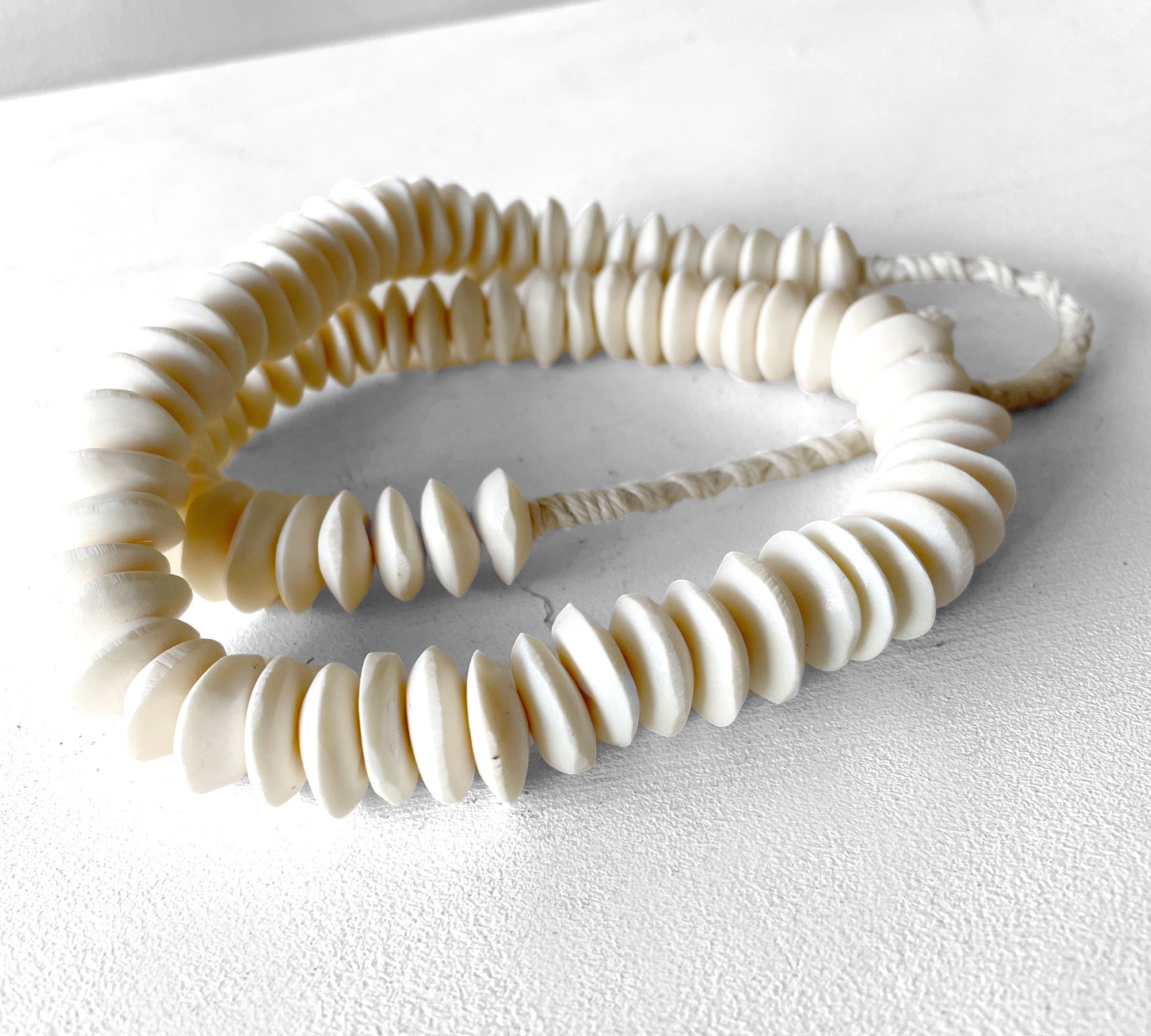 Ashanti Saucer Beads - White - eyahomeliving