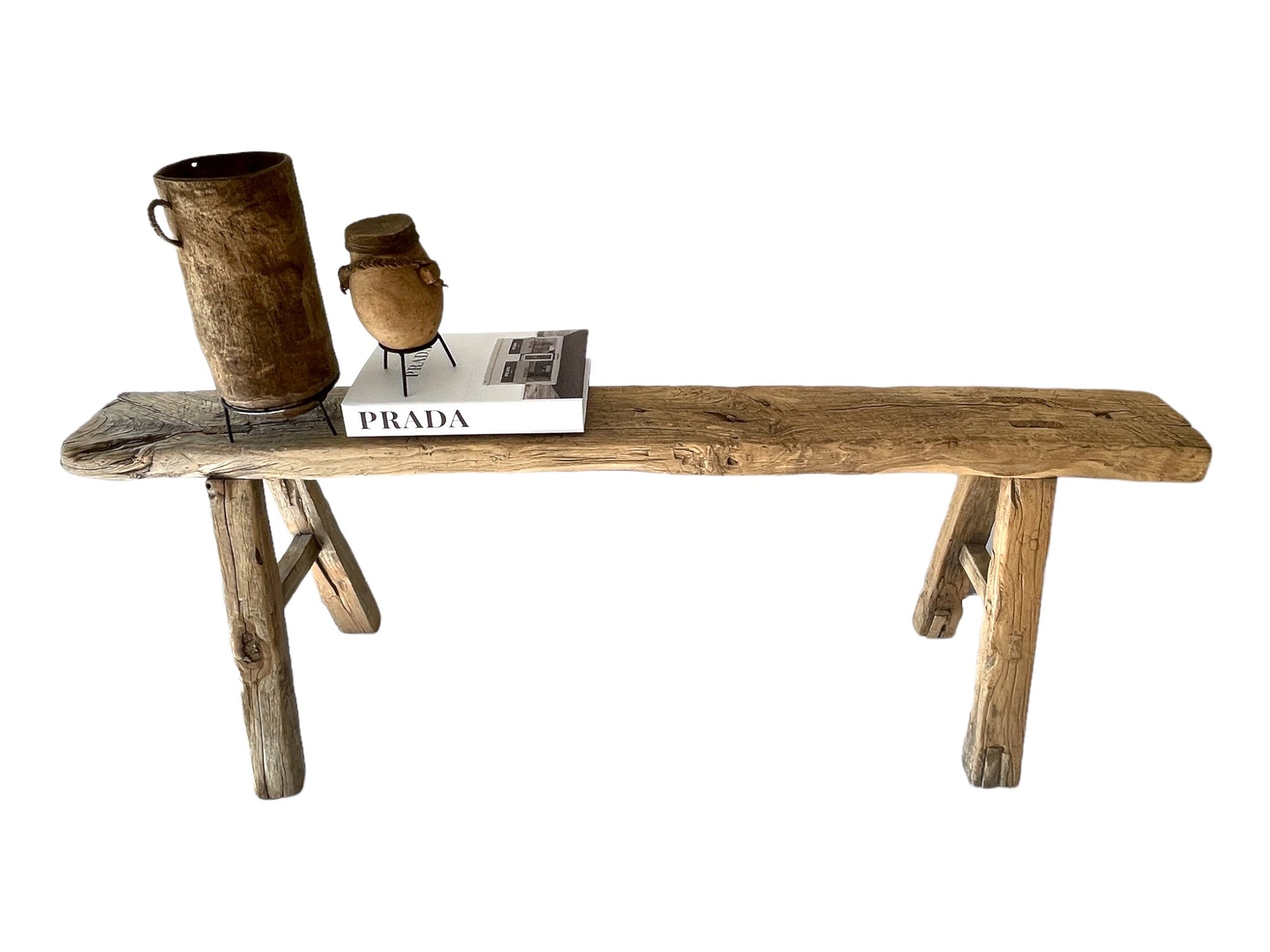 Chinese Elm Wood Bench - eyahomeliving