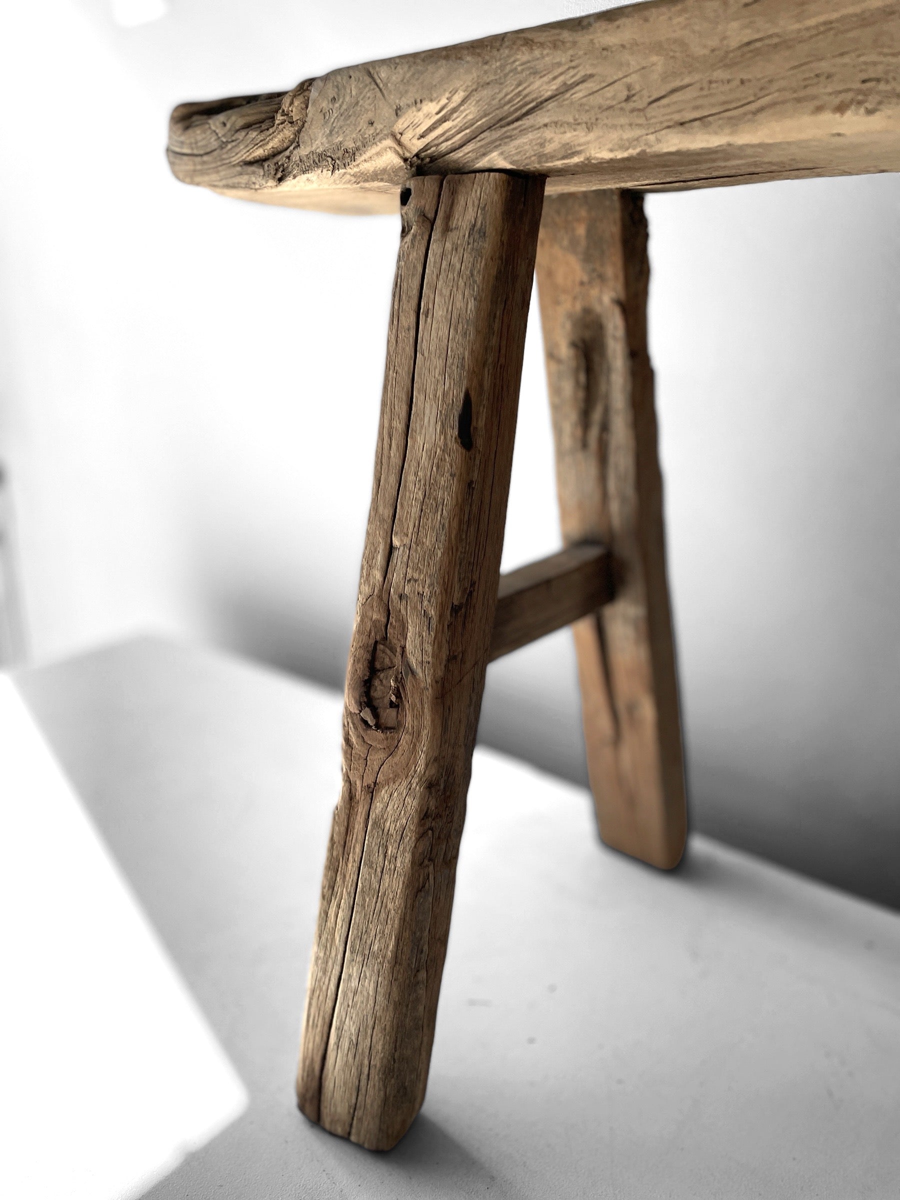 Chinese Elm Wood Bench - eyahomeliving