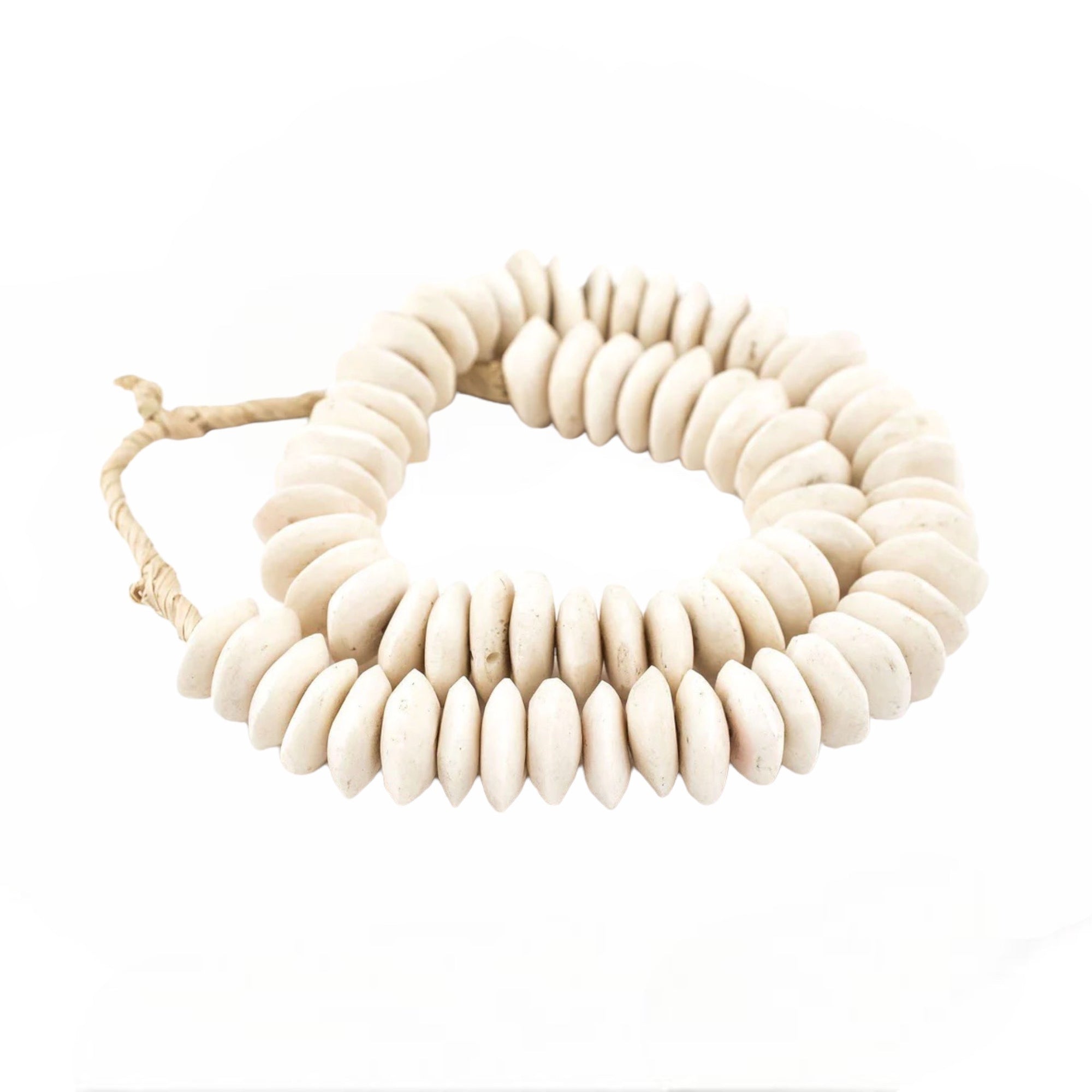 Ashanti Saucer Beads - White - eyahomeliving