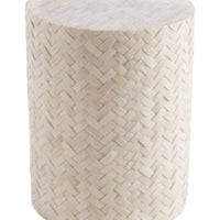 Moroccan Resin & Bone Inlay Side Table - White