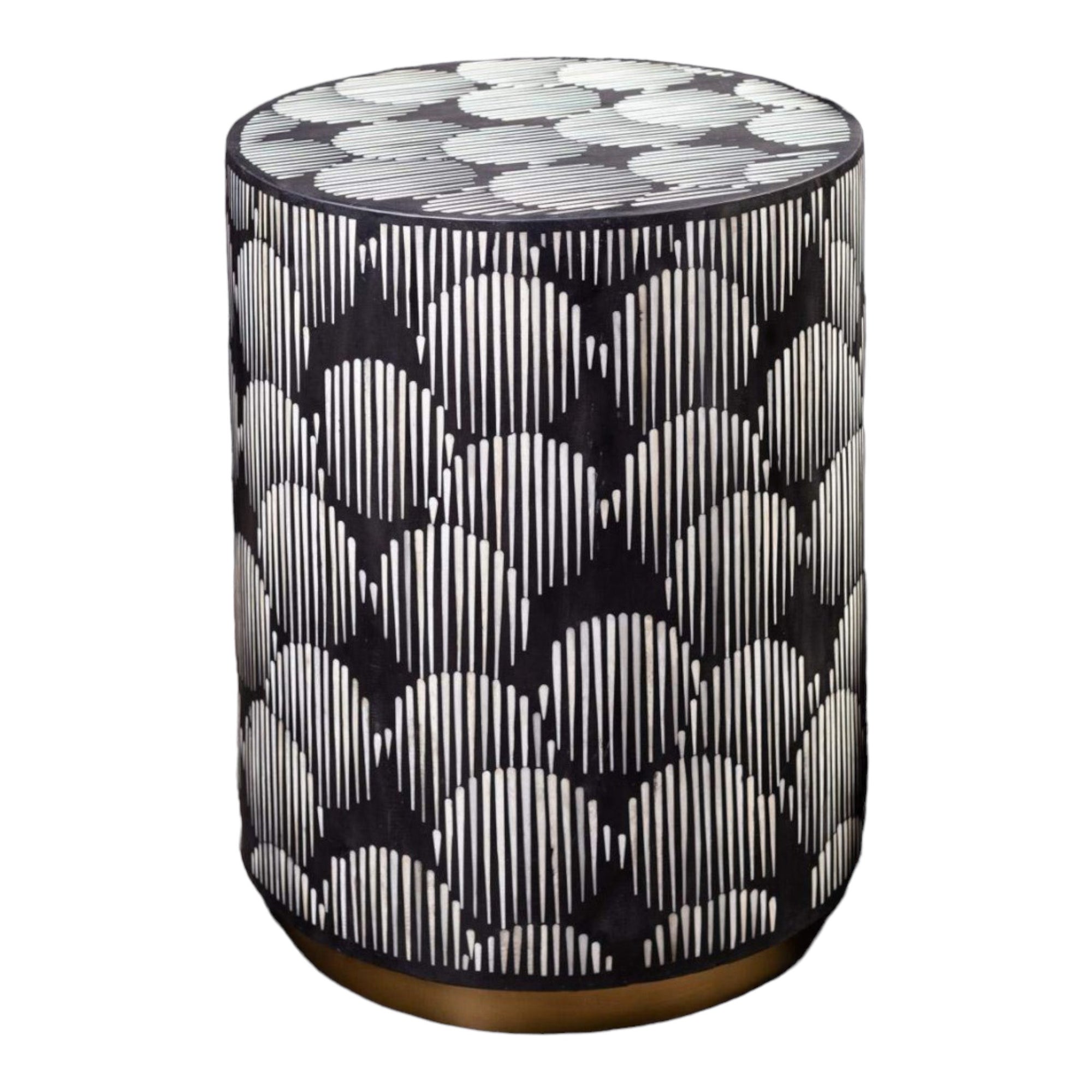 Moroccan Resin &amp; Bone Inlay Side Table - Shell