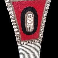 African Beaded King Shield  -  Red / White