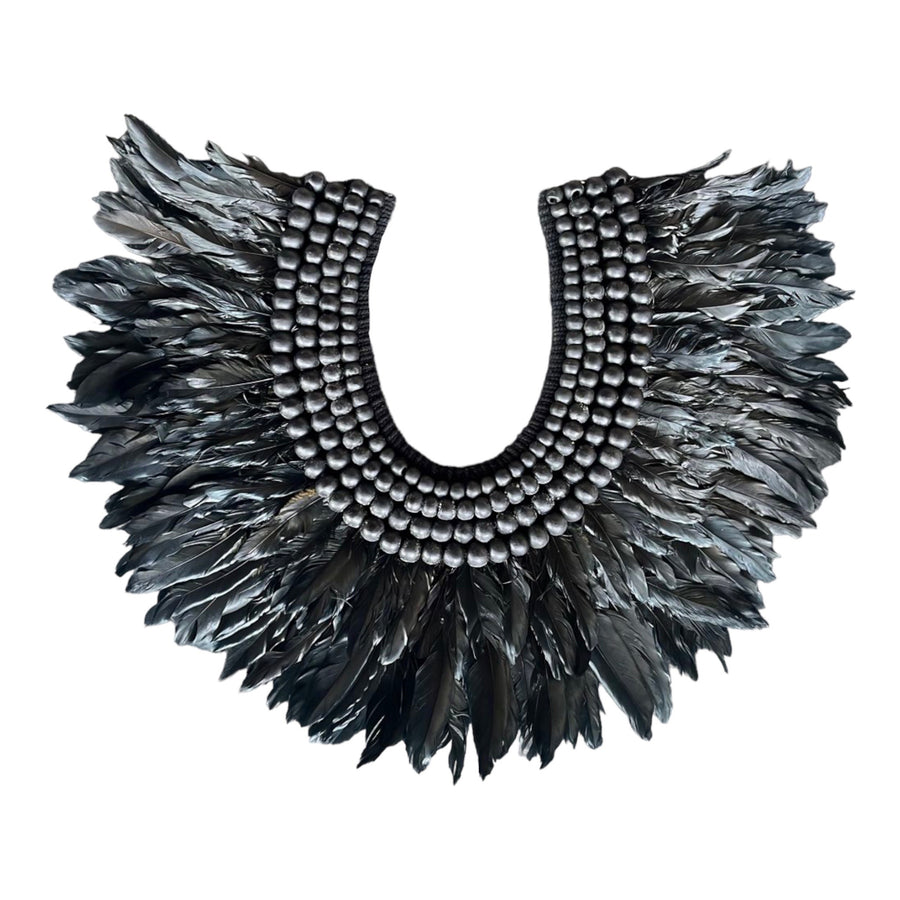 Black Feather Wooden Collar - Bali