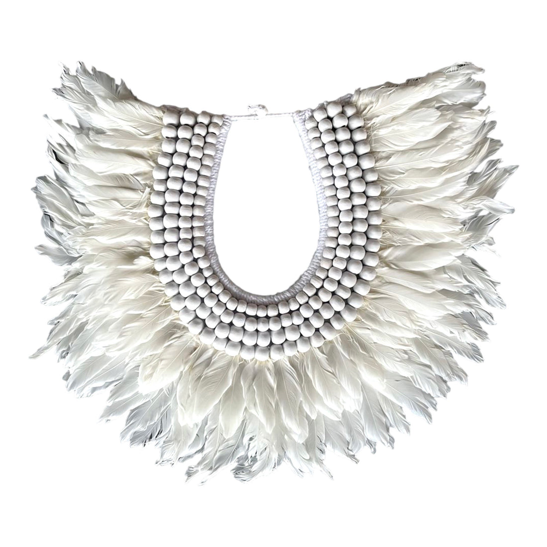 White Feather Wooden Collar - Bali