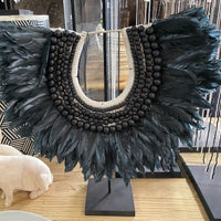 Black Feather Wooden Collar - Bali