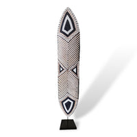 African Beaded King Shield  -  Black / White / Natural