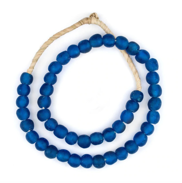 Ghanaian Glass Beads - Royal Blue - eyahomeliving