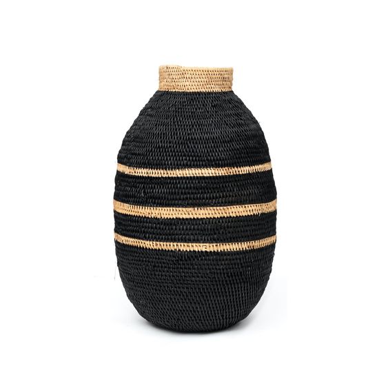 Buhera Baskets - Black Stripe - eyahomeliving