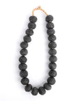 Ghanaian Glass Beads Imported - Charcoal/Black - eyahomeliving