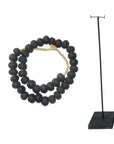 Ghanaian Glass Beads Imported - Charcoal/Black - eyahomeliving