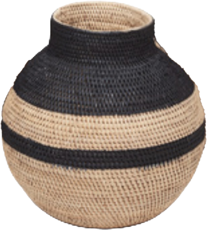 Buhera Baskets - Black Stripe - eyahomeliving