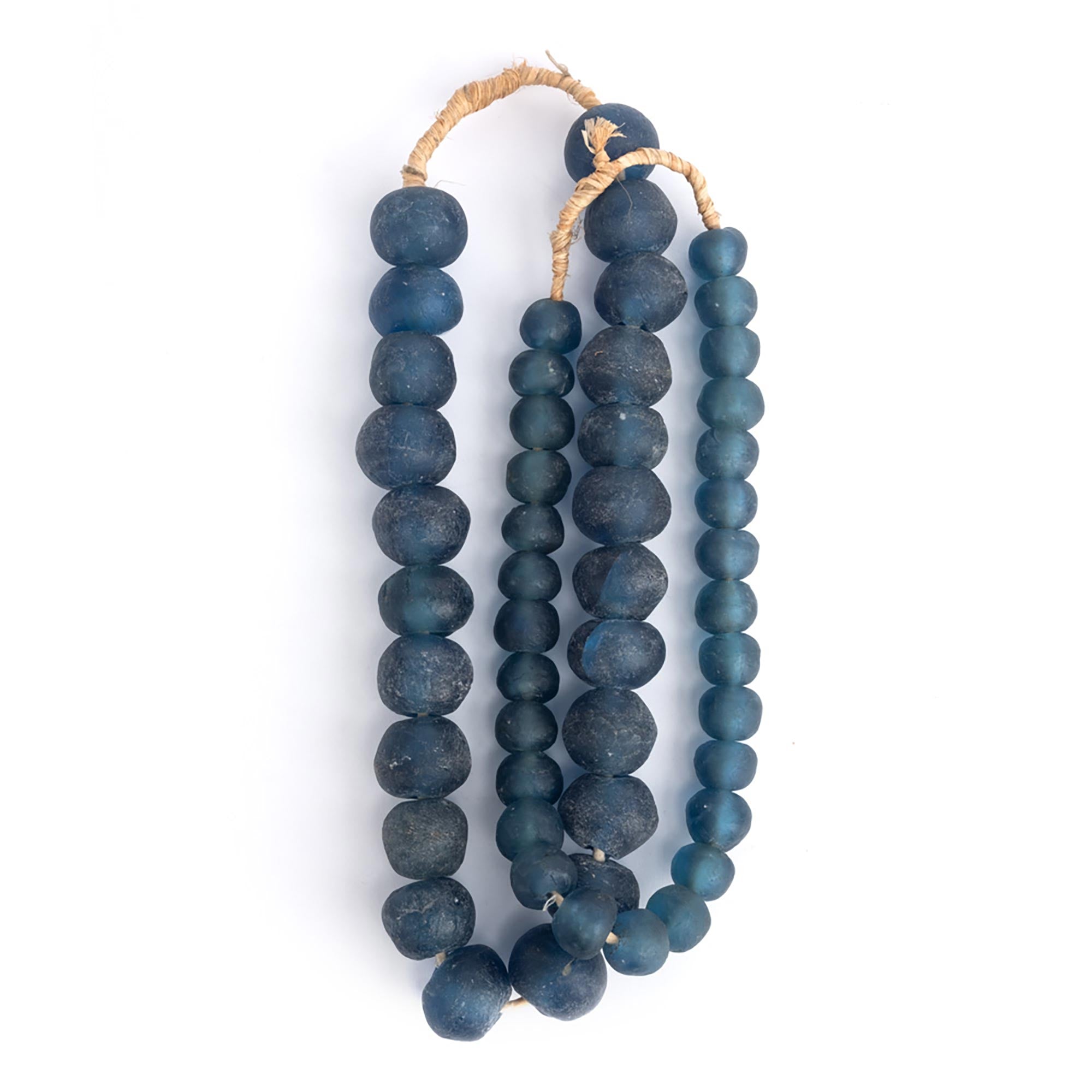 Ghanaian Glass Beads Imported - Blue - eyahomeliving