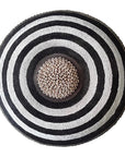 African Beaded Shield - Bulls Eye - Triple Stripe B/W - eyahomeliving