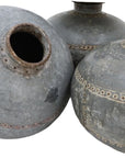 Antique Riveted Metal Water Pot - INDIA