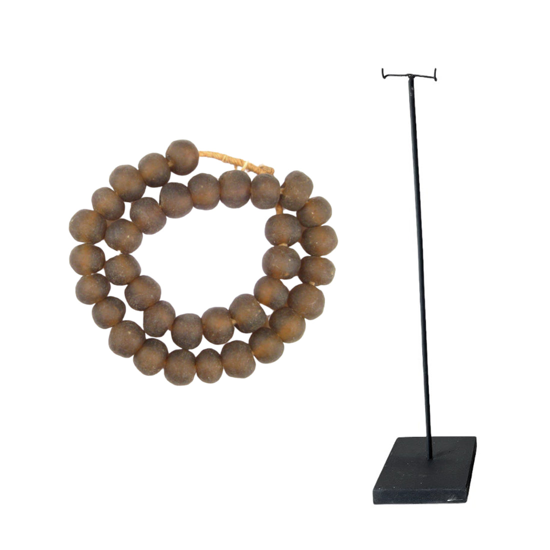 Ghanaian Glass Beads Imported - Mocha Brown - eyahomeliving