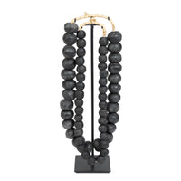 Ghanaian Glass Beads Imported - Charcoal/Black - eyahomeliving