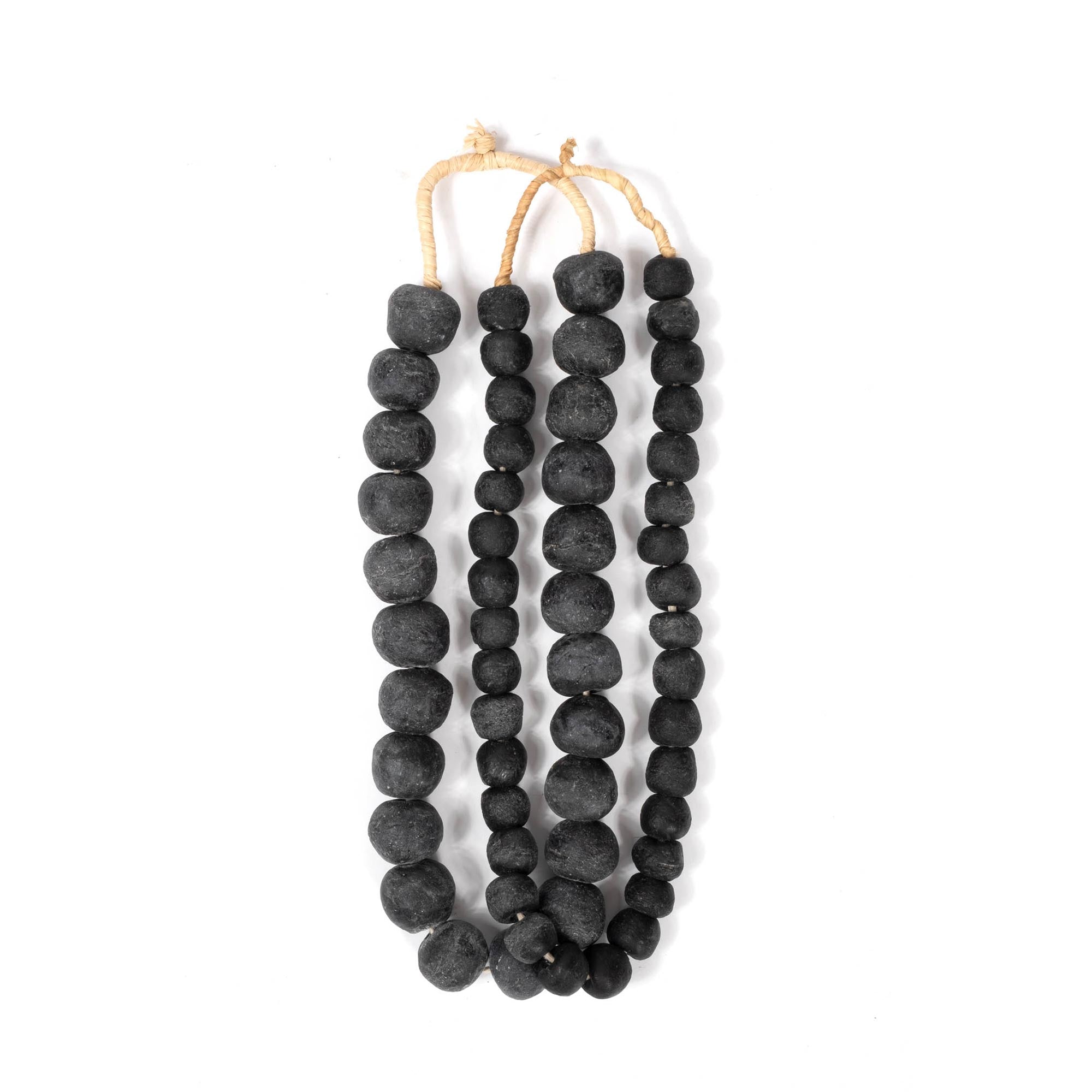 Ghanaian Glass Beads Imported - Charcoal/Black - eyahomeliving